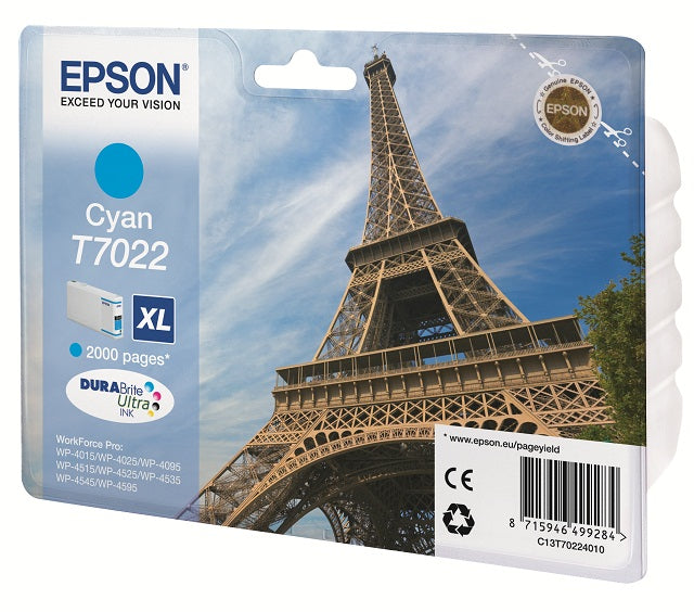 Epson C13T70224010 Cartus orig Cyan pt WP 4000/4500 XL 2000 pag, 8715946499284