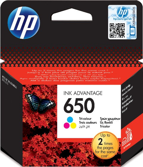 HP CZ102AE No. 650 Cartus inkjet tricolor ORIGINAL, 200 pagini, 886112545994