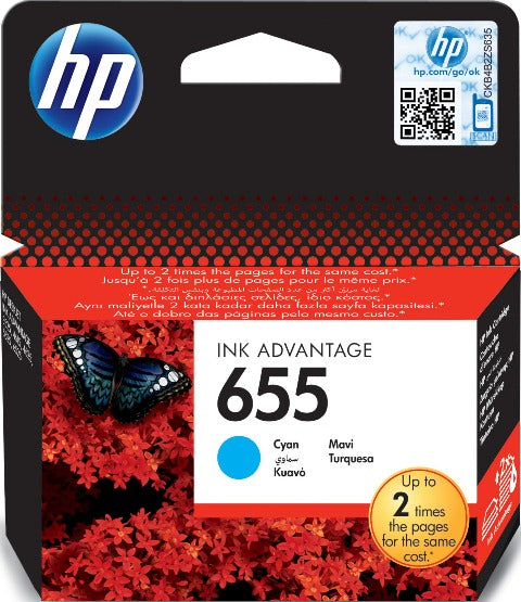 HP CZ110AE No. 655 Cartus inkjet cyan ORIGINAL, 600 pagini, 886112546014