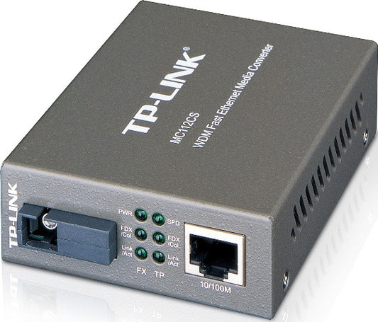 TP-Link MC112CS Convertor RJ45 10/100M la fibra SC single-mode, 6935364030421