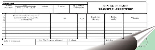 Office 14-3-3A Bon predare transfer restituire 1/2 A4 , autocopiativ 2 ex(14-3-3A)