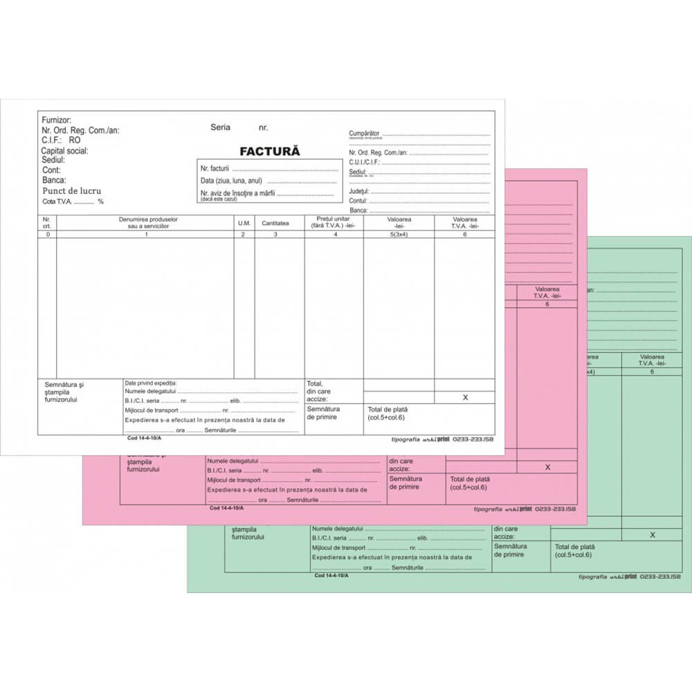 Office 15419 Facturier A5 autocopiativ 3 exemplare 50 seturi/ carnet