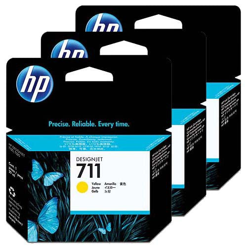 HP CZ136A No. 711 Tripack 3 cartuse inkjet yellow ORIGINALE, 3 x 29 ml, 886112841195