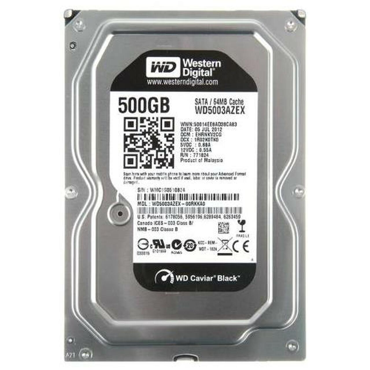 Western Digital WD5003AZEX Caviar Black HDD 500GB, 7200rpm, 64MB cache, SATA 6GB/s (WD5003AZEX), 718037800233 wd5003azex-00k3ca0 WD5003AZEX-00K3CA0