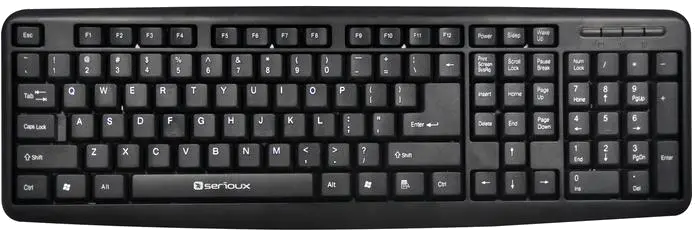 Serioux SRXK-9400USB Tastatura USB, 106 taste, black, 6422921004563