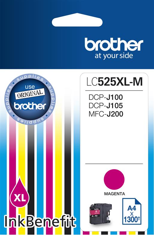 Brother LC525XLM LC-525XLM Cartus original HC magenta pt. DCP-J100, 1300 pagini, 4977766731430