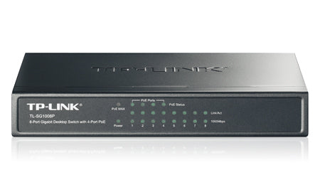 TP-Link TL-SG1008PE TL-SG1008P Switch interfata 8 port-uri RJ45 10/100/1000Mbps, 4 porturi PoE, 6935364021351