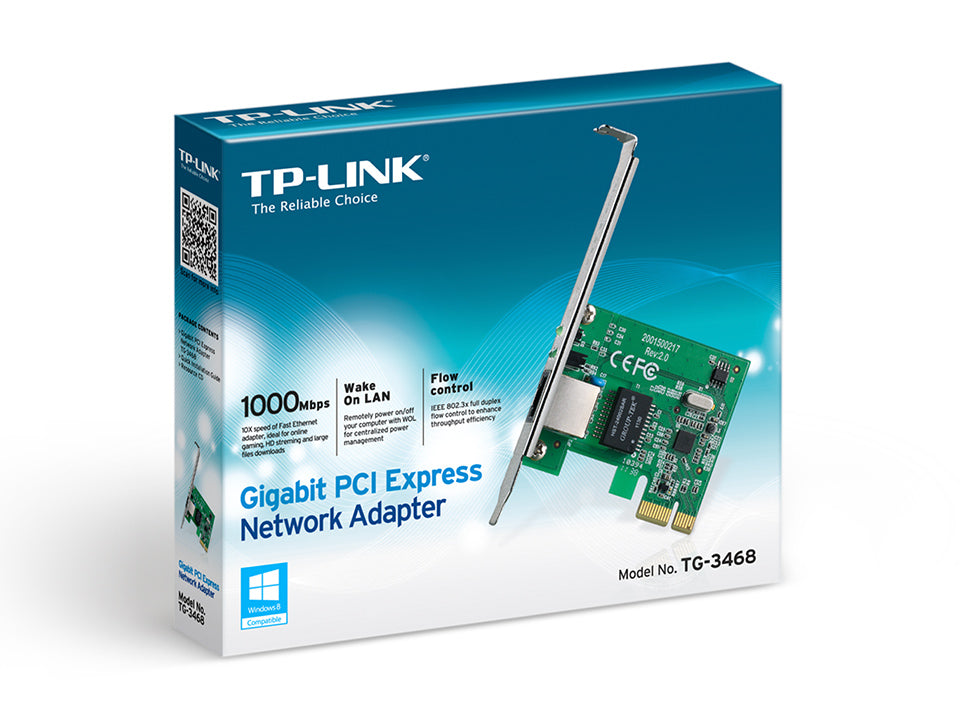 TP-Link TG-3468 Gigabit PCIe Network Adapter, Realtek RTL8168B, 10/100/1000M, 6935364001049