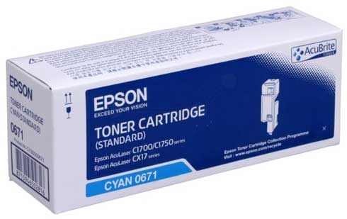 Epson C13S050671 Cartus toner cyan standard original pt Epson C1700, CX17, 700 pag, 8715946502816