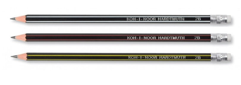 Koh-I-Noor K1397-2B Creion 2B, grafit, flexibil, cu radiera, 8593539275237