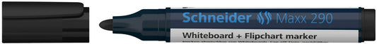 Schneider 2931_N Maxx 290 marker NEGRU pentru whiteboard si flipchart, varf conic 2-3mm, 4004675000415 4004675030429