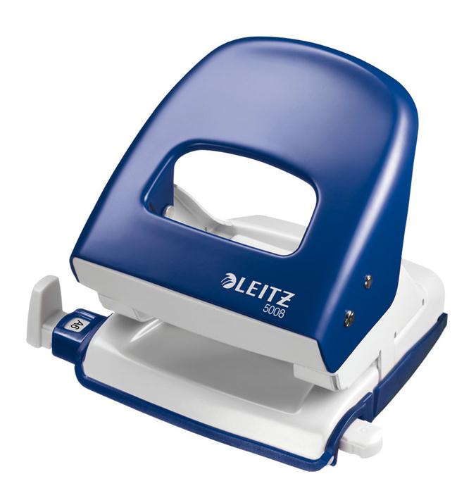 Leitz FG.LZ.50080035 5008 Perforator metal pentru 30 coli, distantier, culoare albastra, 4002432316779