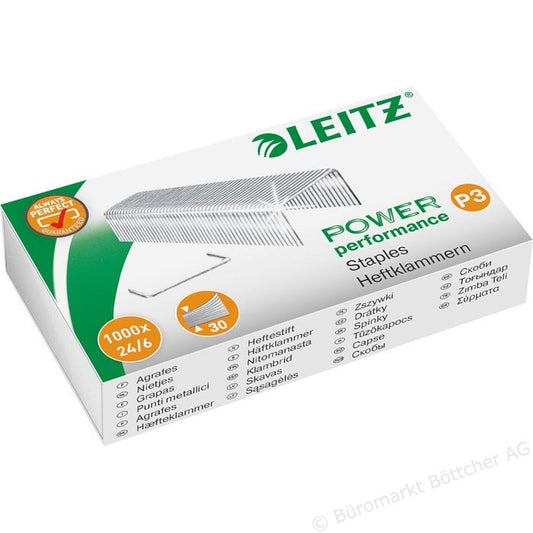 Leitz LZ55700000 Capse nr. 24/6, premium,1000/cutie, capseaza pana la 30 coli, 4002432325085