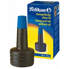 Pelikan 351213 Tus stampile, neuleios, aplicator, 28 ml, albastru, pentru stampile Colop,Trodat, 4012700351210