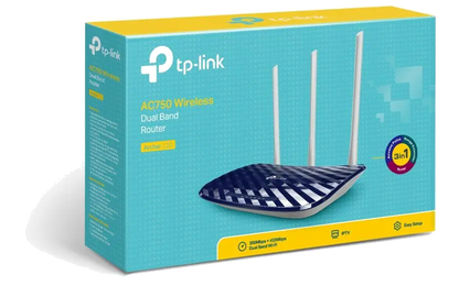 TP-Link ARCHER C20 Archer C20 Router Wireless AC750 Dual-band, 300/433Mbps, 4 porturi 10/100 Mbps, 6935364091606