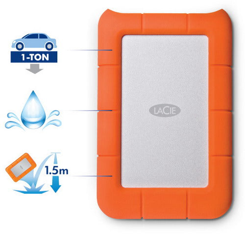 LaCie LAC9000298 Rugged Mini HDD portabil 2TB USB 3.0 protectie socuri, 3660619005840