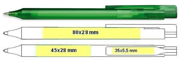 Schneider 547984 Essential pix cu mecanism mina albastra, corp plastic verde