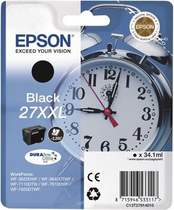 Epson C13T27914012 No. 27XXL black high capacity pt WF7110 / WF7610 2200 pag (C13T27914010), 8715946625942