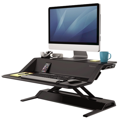 Fellowes 0007901 Lotus Sit-Stand Workstation Black, 043859716364