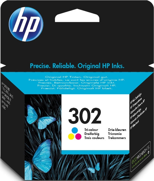 HP F6U65AE No. 302 Cartus standard tri-color, ORIGINAL, 150 pag, 4ml, 888793802991