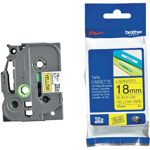 Brother TZE641 TZE-641 Banda laminata negru pe galben, 18mm/8m, 4977766686716