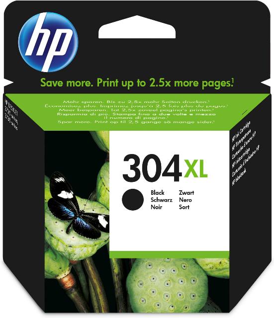 HP N9K08AE No. 304XL Cartus high yield negru, ORIGINAL, 300 pag., 889894860859 889894860835