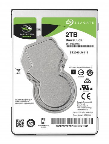 Seagate ST2000LM015 Barracuda25 Guardian HDD Mobile 2.5'', 2TB, 128MB cache, 5400rpm, SATA, 763649110997