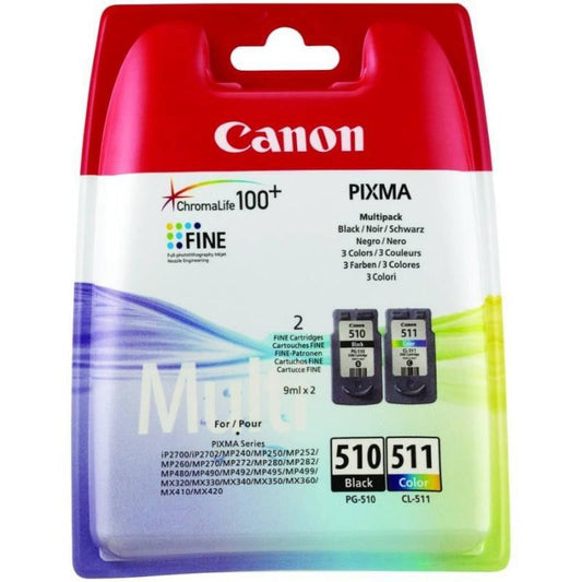 Canon 2970B010 Combo pack PG-510 Cartus negru + CL-511 Cartus color pentru PIXMA MP230, MP240, 8714574577647