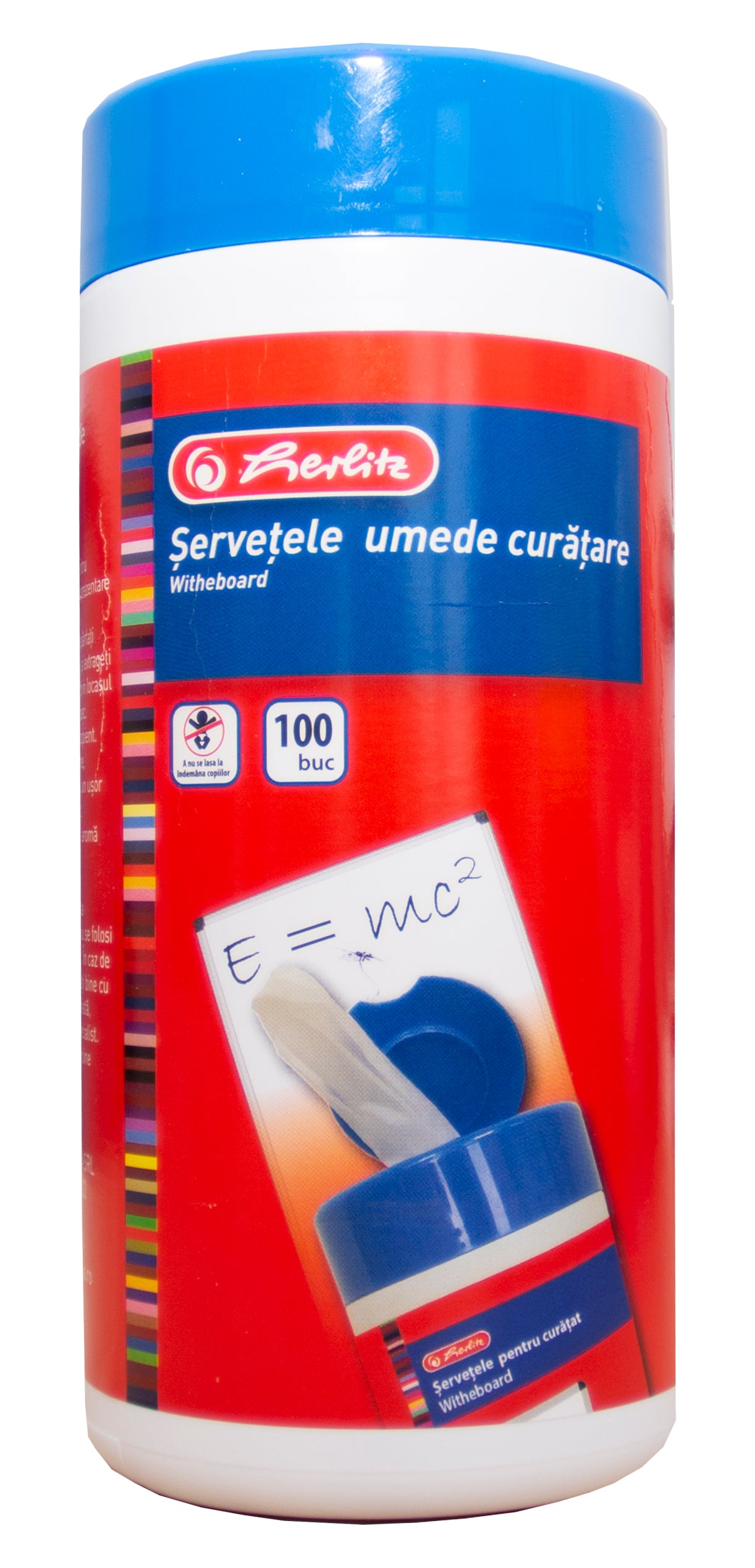 Herlitz 9478670 Set 100 servetele umede pentru curatat whiteboard,16 X 13 cm, 6423967021040