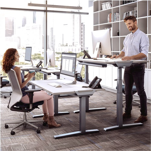 Fellowes 9709301 Levado Height Adjustable Desk 1400x800mm GRI, 043859742998