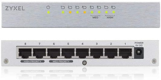 Zyxel GS-108BV3-EU0101F GS-108B V3 Switch, 8 x 10/100/1000 Mbps, Gigabit Ethernet, 4718937586301