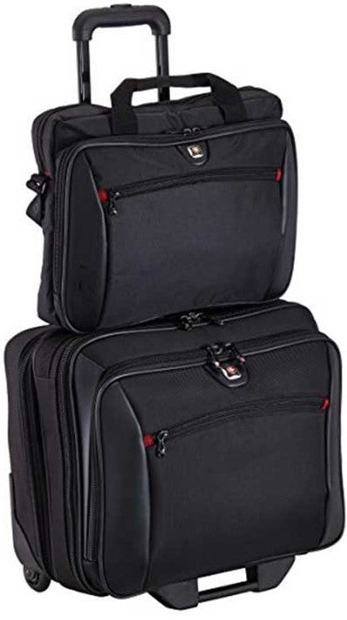 Wenger 600662 Patriot Business Set, Comp-U-Roller + 15.6'' Laptop Case, Black, 7613329008201