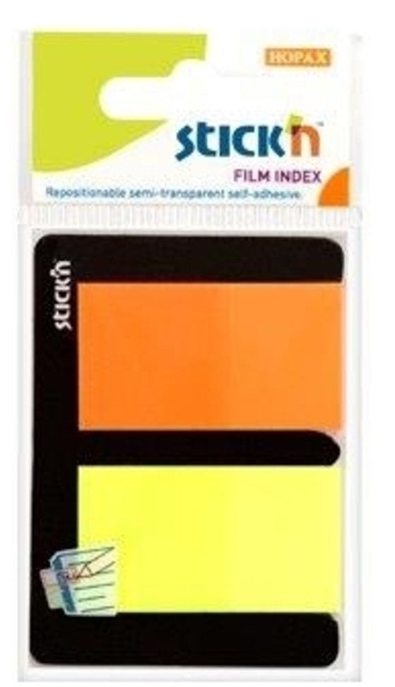 Hopax HO-21039 Index plastic transparent color 45 x 25 mm, 2 x 25 file/set, 4712759210390