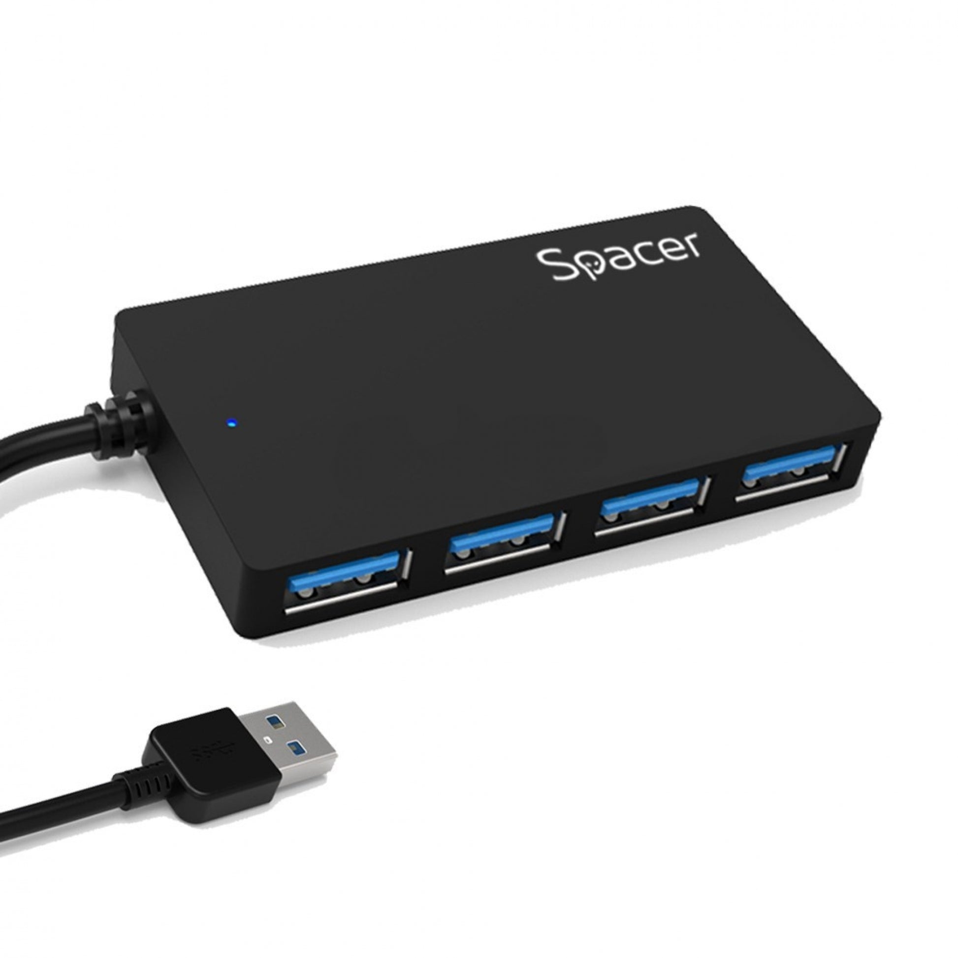 Spacer SPH-332 HUB USB 3.0, 4 x USB 3.0, black, 5949046601756