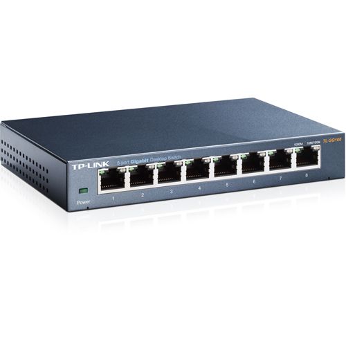 TP-Link TL-SG108 Switch 8 porturi Gigabit. carcasa metalica (TL-SG108), 6935364021153