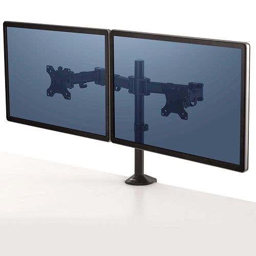 Fellowes 8502601 Reflex Dual Monitor Arm brat monitor dublu maxim 2 x 27inch si 8 Kg, 50043859748483 043859748488