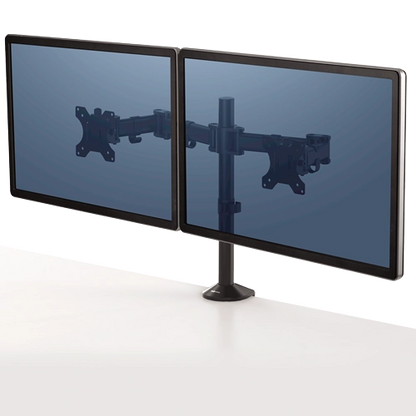 Fellowes 8502601 Reflex Dual Monitor Arm brat monitor dublu maxim 2 x 27inch si 8 Kg, 50043859748483 043859748488