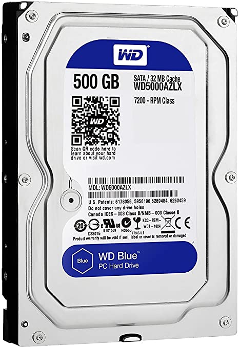 Western Digital WD5000AZLX Blue HDD 500GB, 32MB cache, 3.5inch SATA III 6GB/S, 7200 RPM