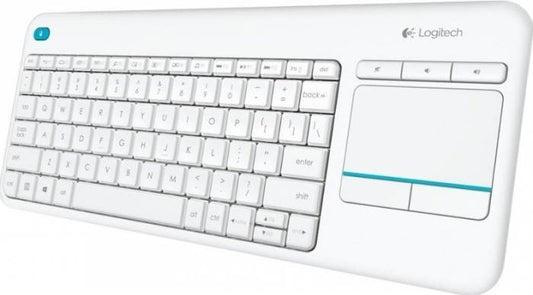 Logitech 920-007146 K400 Plus Tastatura Wireless cu touch pad inclus US International layout, White, 5099206059436