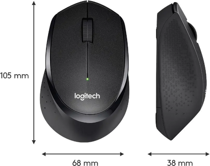 Logitech 910-004909 M330 Silent Plus, Optical Wireless Mouse, 1000dpi, USB, Black, 5099206066670