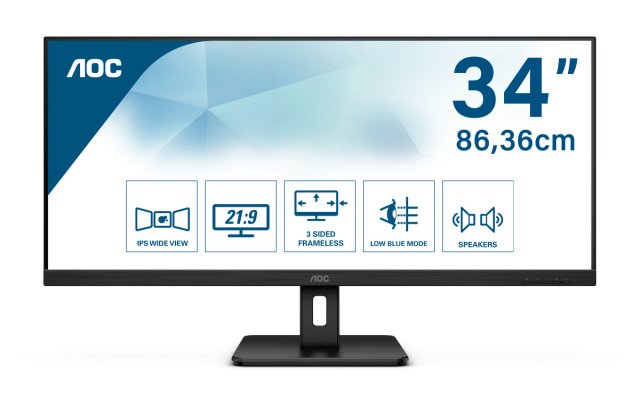 AOC Q34E2A Monitor LED IPS AOC Q34E2A 34inch, WQHD, 75Hz, 4ms, Adaptive Sync, FrameLess, HD, 4038986118378