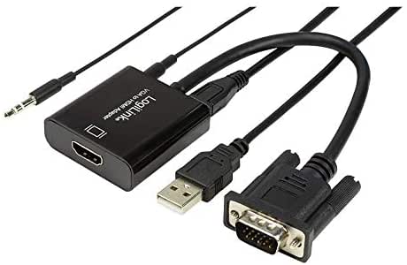 LogiLink CV0060 Adaptor VGA (T) + Jack 3.5mm (T) la HDMI (M), 15cm, rezolutie FullHD, 4052792028072
