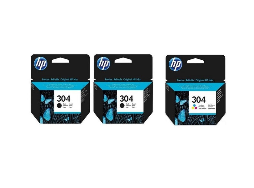 HP hpbdl050605 Pachet cartuse cerneala N9K06AE (304) negru x2 + N9K05AE (304) tricolor original