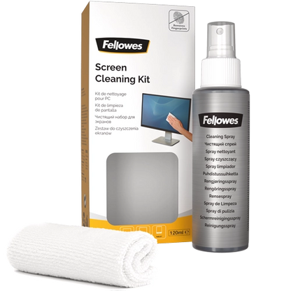 Fellowes 9930501 Set curatare ecran, spray 120ml + laveta microfibra, 043859633357