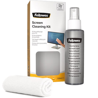 Fellowes 9930501 Set curatare ecran, spray 120ml + laveta microfibra, 043859633357