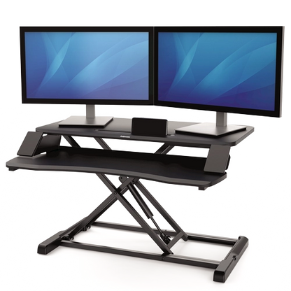 Fellowes 8091001 Corsivo Sit Stand Workstation Black