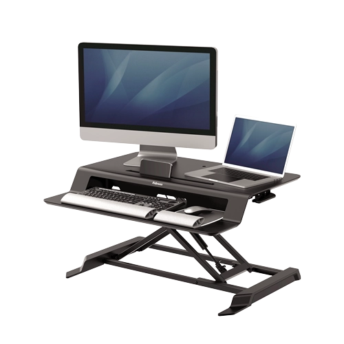 Fellowes 8215001 Lotus LT Sit-Stand Workstation Black