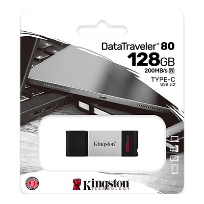 Kingston DT80/128GB Stick USB 128GB USB-C 3.2 DataTraveler 80, 740617306422