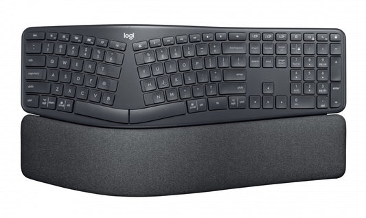 Logitech 920-010107 ERGO K860 Business Ergonomic Wireless Keyboard, UK Layout, Graphite, 5099206094963