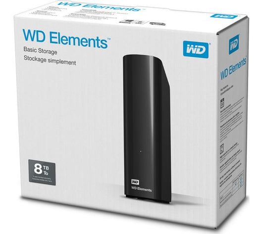 Western Digital WDBWLG0080HBK-EESN Elements Desktop HDD extern 8TB 3.5inch USB 2.0 negru, 718037863634